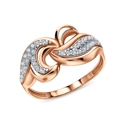 Золотое кольцо с фианитами