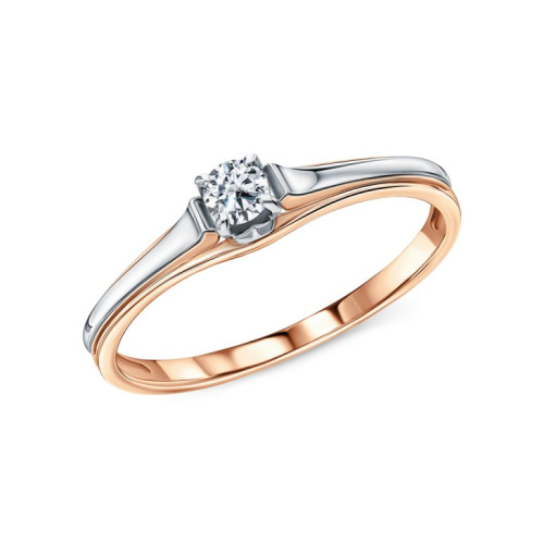 Золотое кольцо с бриллиантами природными