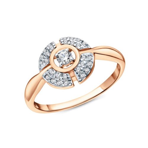 Золотое кольцо с фианитами