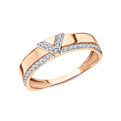 Золотое кольцо с фианитами