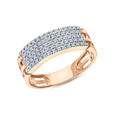 Золотое кольцо с бриллиантами природными