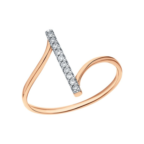 Золотое кольцо с бриллиантами природными