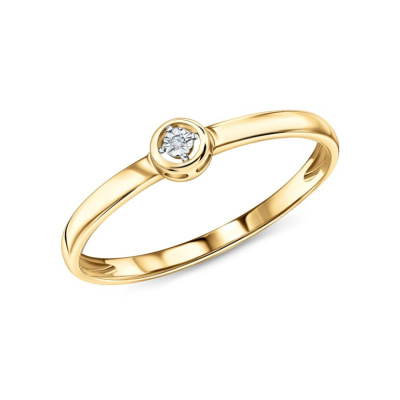 Золотое кольцо с бриллиантами природными