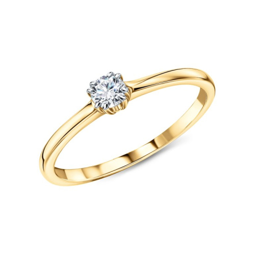 Золотое кольцо с бриллиантами природными