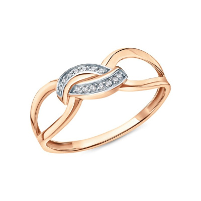 Золотое кольцо с фианитами