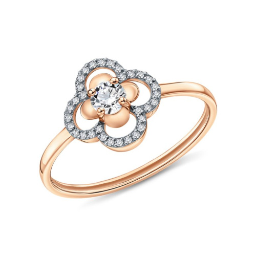 Золотое кольцо с фианитами