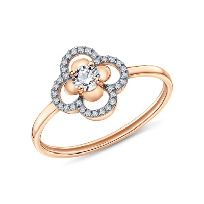 Золотое кольцо с фианитами