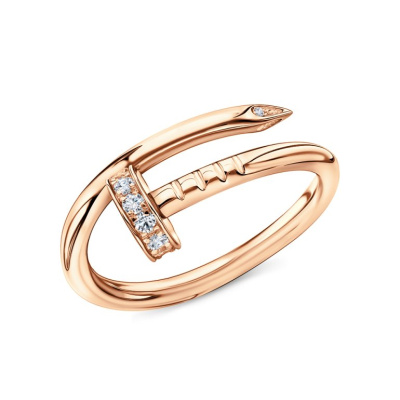 Золотое кольцо с бриллиантами природными