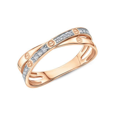 Золотое кольцо с фианитами