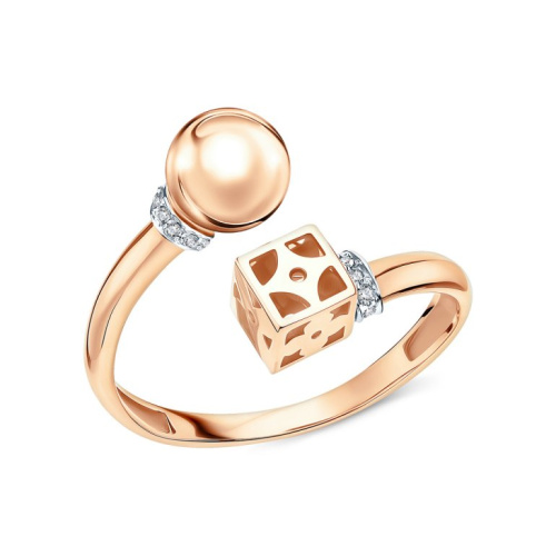 Золотое кольцо с фианитами