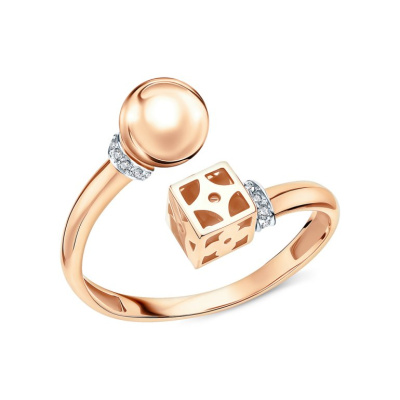 Золотое кольцо с фианитами