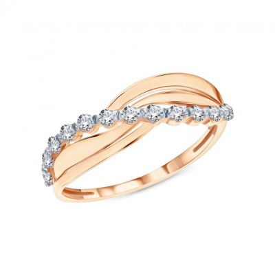 Золотое кольцо с фианитами