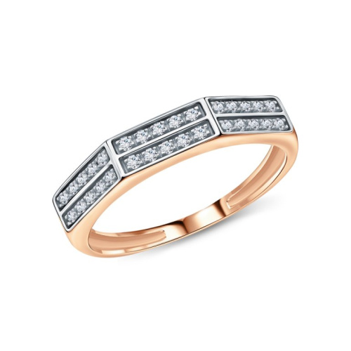 Золотое кольцо с бриллиантами природными