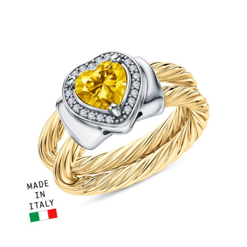 Серебряное кольцо с фианитами и алпанитом