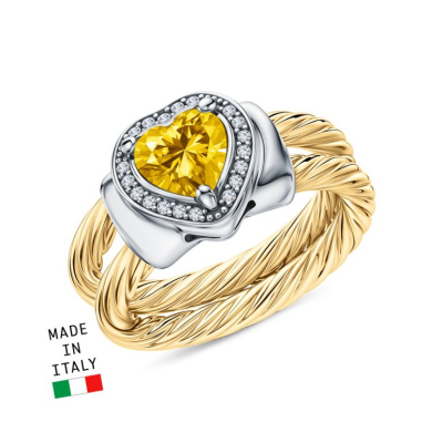 Серебряное кольцо с фианитами и алпанитом