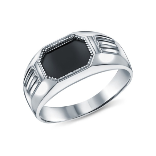 Серебряное кольцо с имитацией оникса