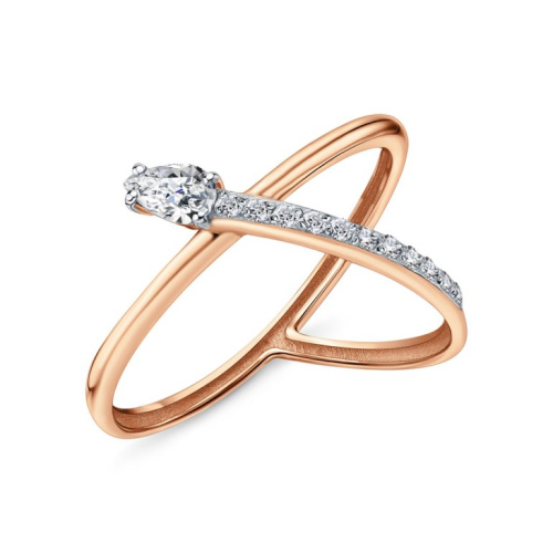 Золотое кольцо с фианитами