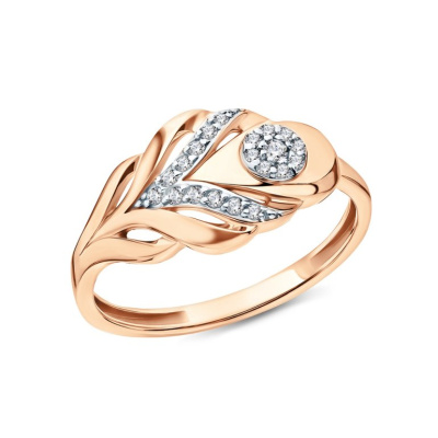 Золотое кольцо с фианитами