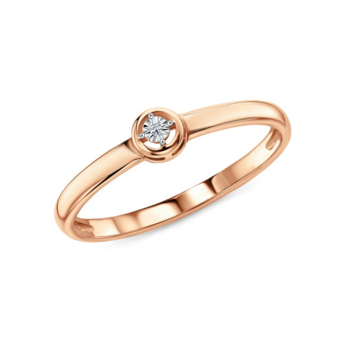 Золотое кольцо с бриллиантами природными