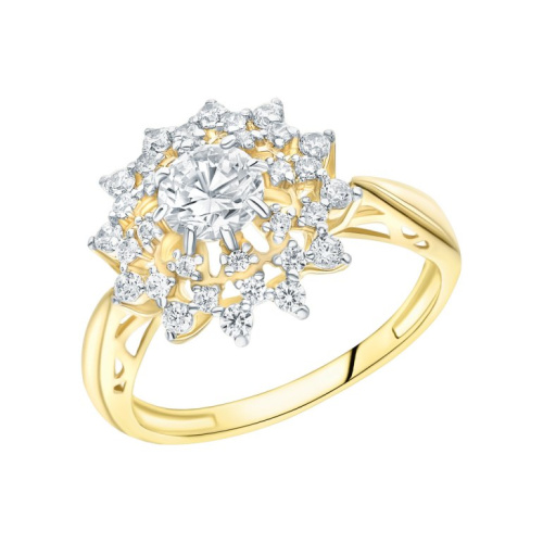 Золотое кольцо с фианитами