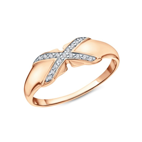 Золотое кольцо с фианитами