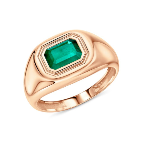 Золотое кольцо с изумрудами гидротермальными