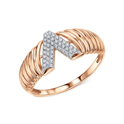 Золотое кольцо с фианитами