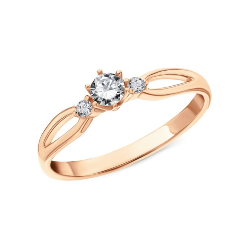 Золотое кольцо с фианитами