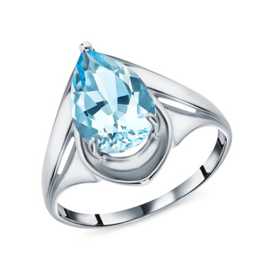 Серебряное кольцо с топазами природными