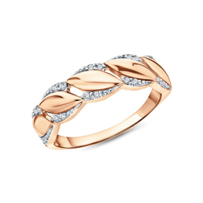 Золотое кольцо с фианитами