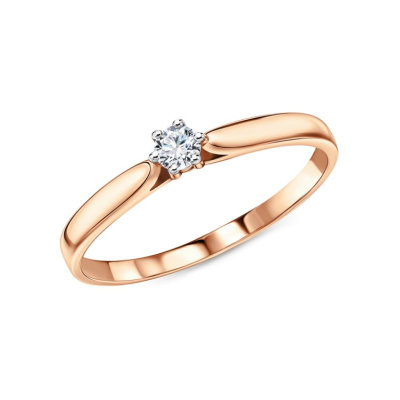 Золотое кольцо с бриллиантами природными