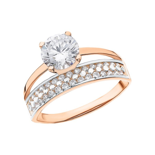 Золотое кольцо с фианитами