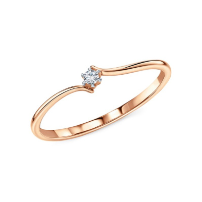 Золотое кольцо с бриллиантами природными