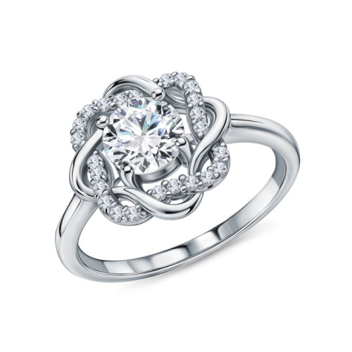 Серебряное кольцо с фианитами