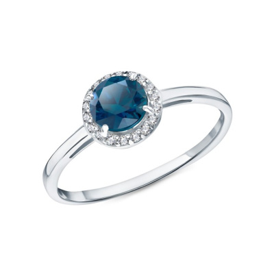 Золотое кольцо с фианитами и топазом