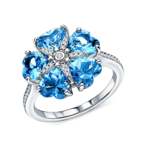 Серебряное кольцо с фианитами