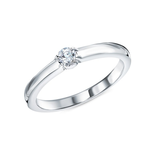 Серебряное кольцо с бриллиантом выращенным