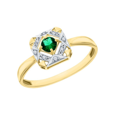 Золотое кольцо с фианитами