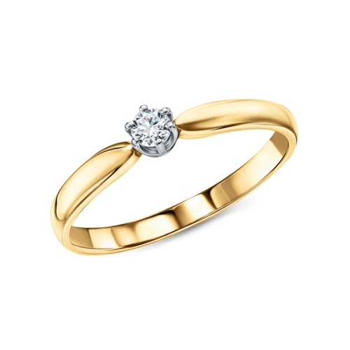 Золотое кольцо с бриллиантами природными