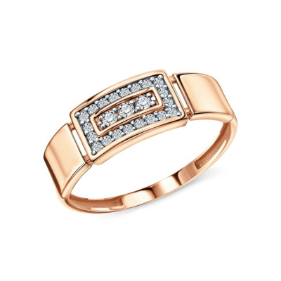 Золотое кольцо с фианитами