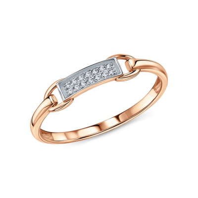 Золотое кольцо с бриллиантами природными