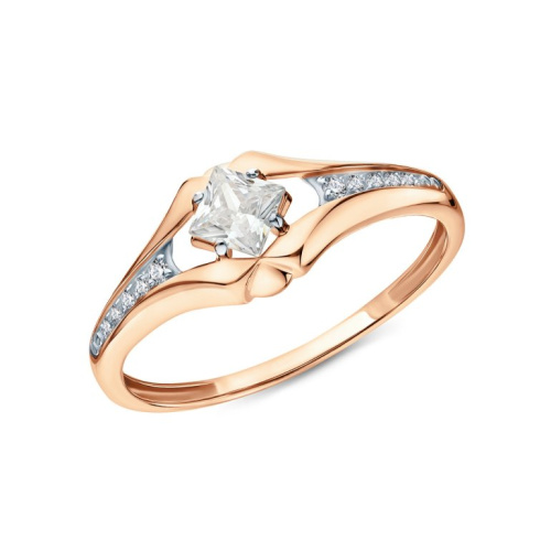 Золотое кольцо с фианитами