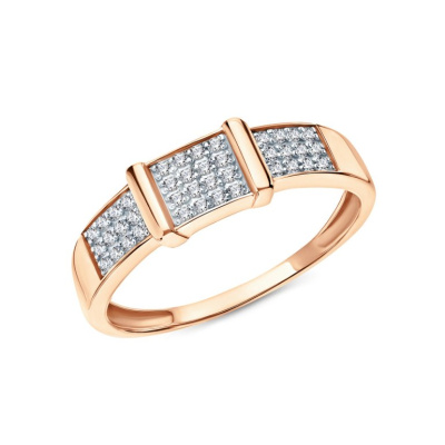 Золотое кольцо с фианитами