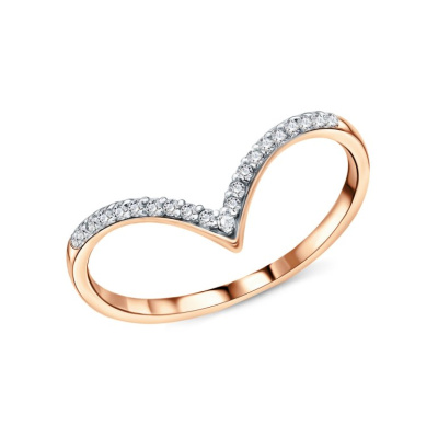 Золотое кольцо с фианитами