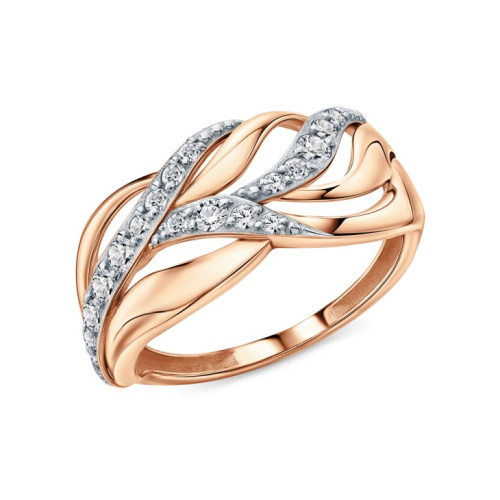 Золотое кольцо с фианитами