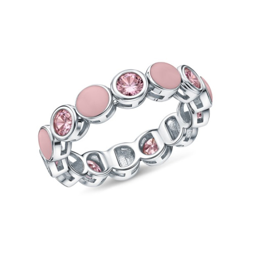 Серебряное кольцо с эмалью и фианитами