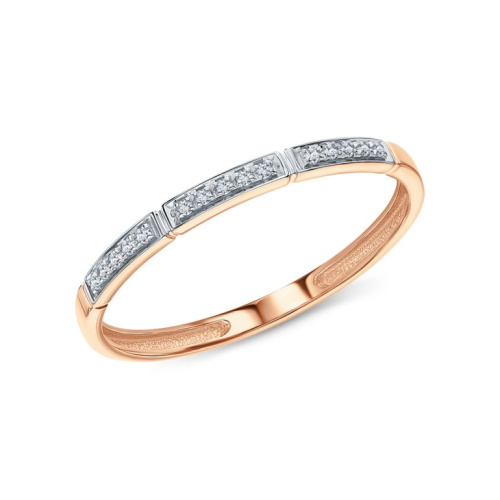 Золотое кольцо с бриллиантами природными