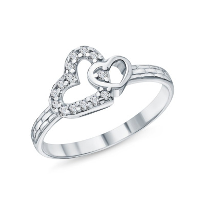 Серебряное кольцо с фианитами