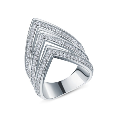 Серебряное кольцо с фианитами