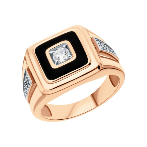 Золотое кольцо с фианитами